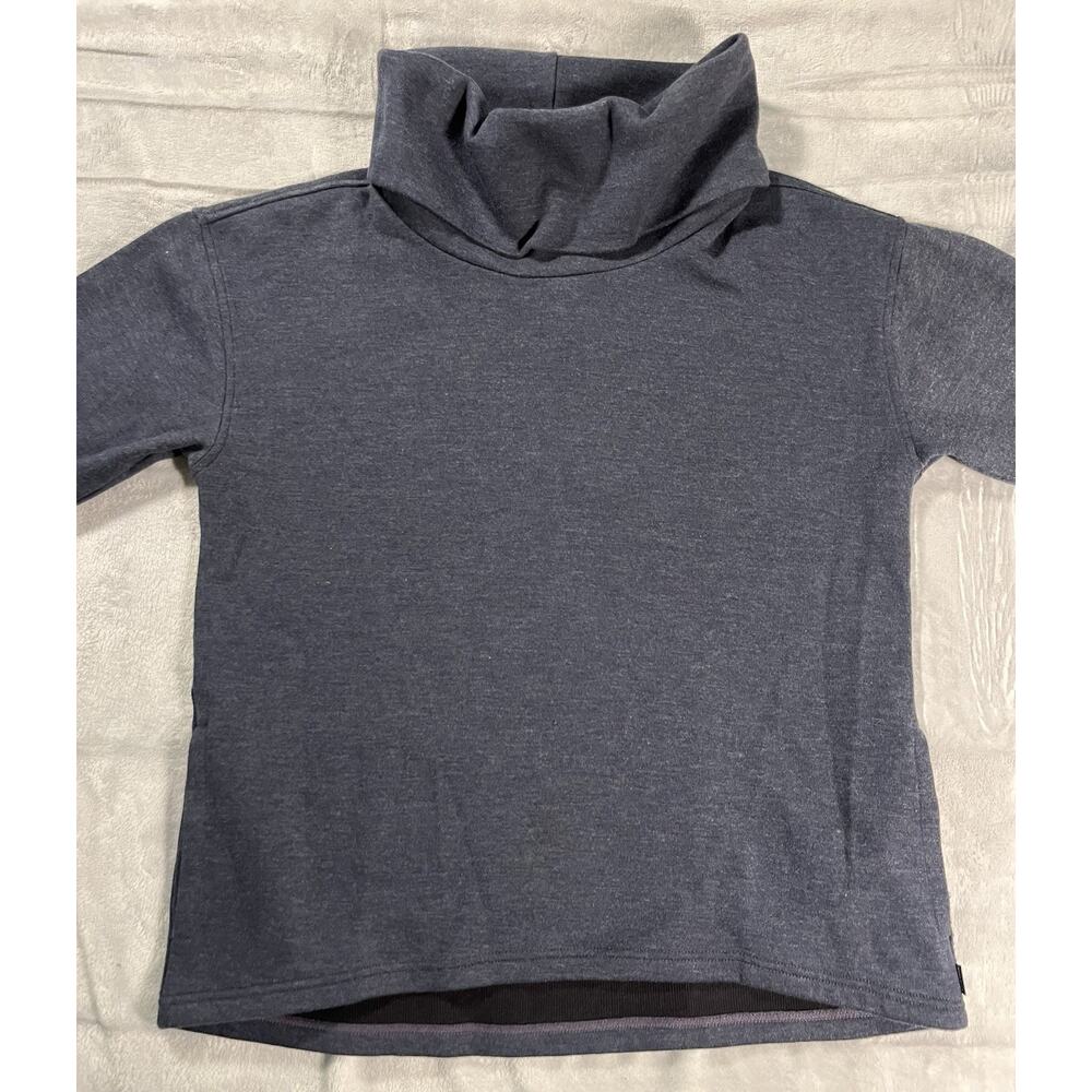 Burton Womens Medium Charcoal Gray Cowl Neck Shirt Pockets Soft Thick GORPcore